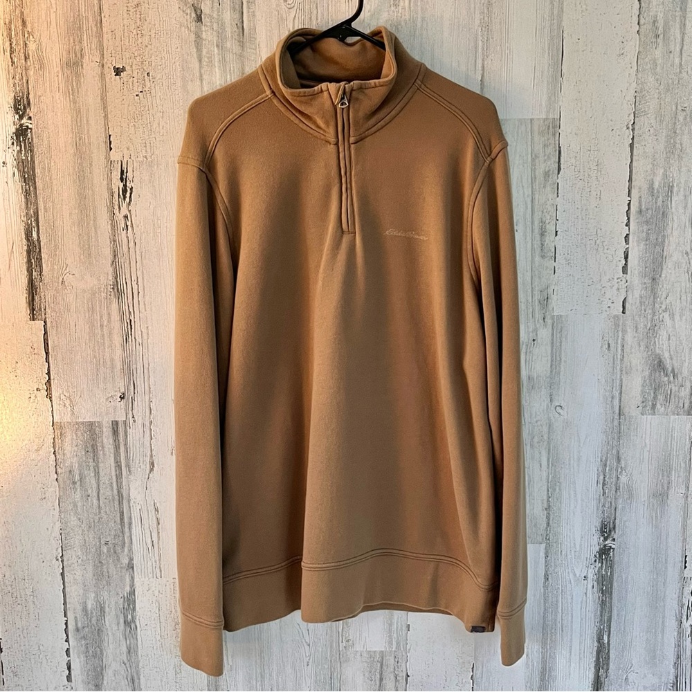 Eddie Bauer Men’s 1/4 Zip Pullover Sweater Size Large Tall Smooth Feel Cotton